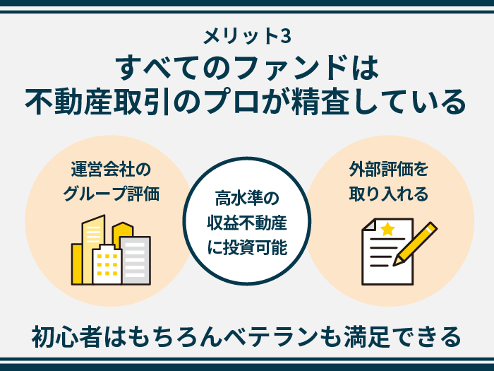 Ownersbookの特徴・メリット3.すべてのファンドは不動産取引のプロが精査している