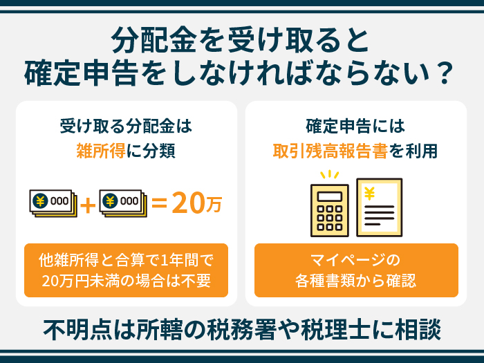 分配金を受け取ると確定申告をしなければならない？