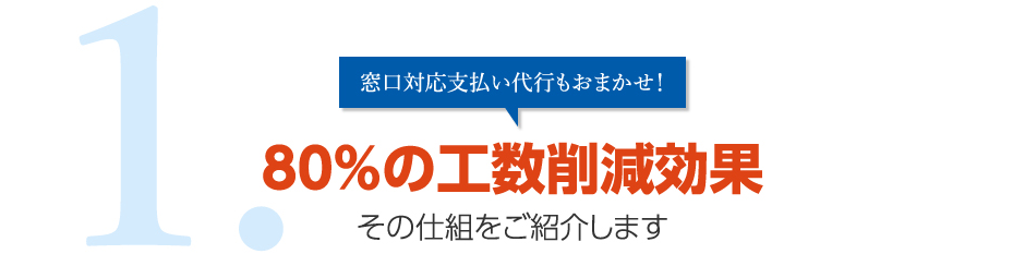 1.窓口対応支払い代行もおまかせ！80%の工数削減効果 その仕組をご紹介します