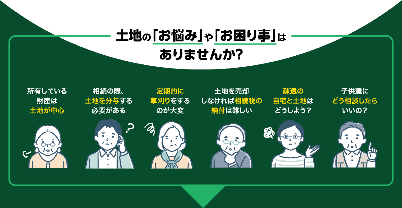 土地の「お悩み」や「お困り事」はありませんか？
