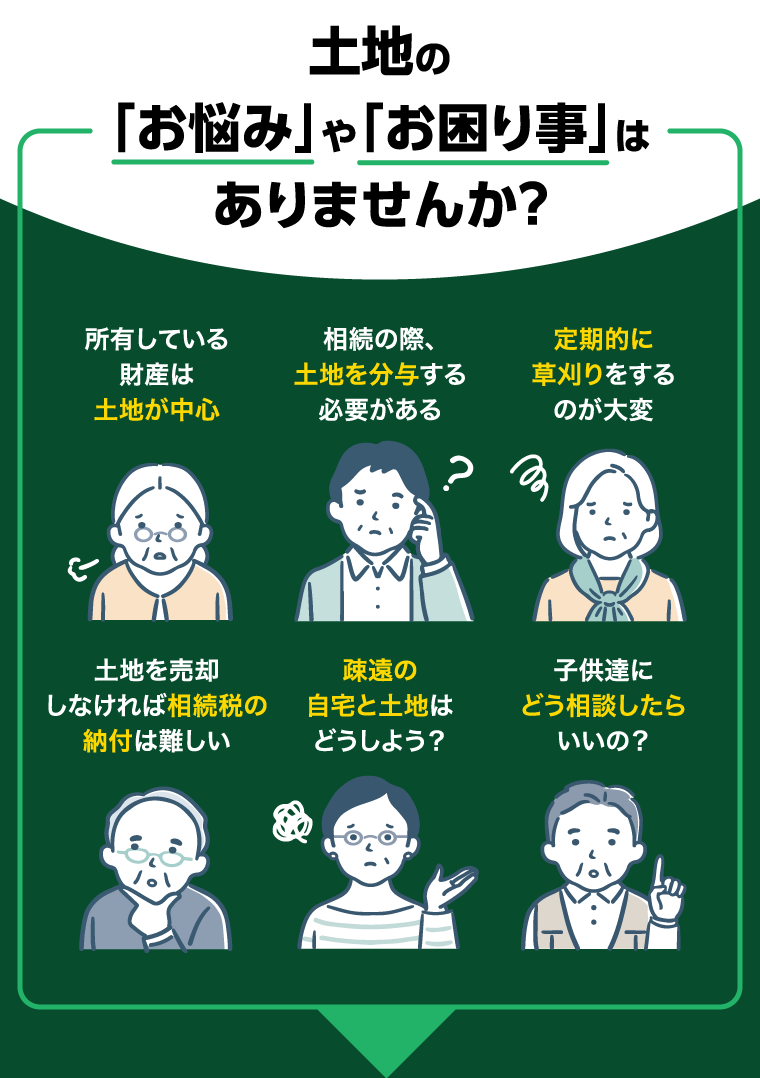 土地の「お悩み」や「お困り事」はありませんか？